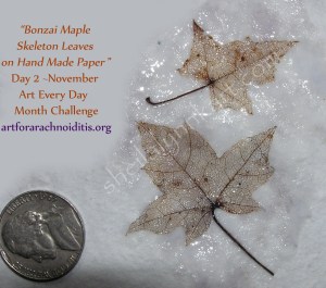 Hand made paper & skeleton leaf collage