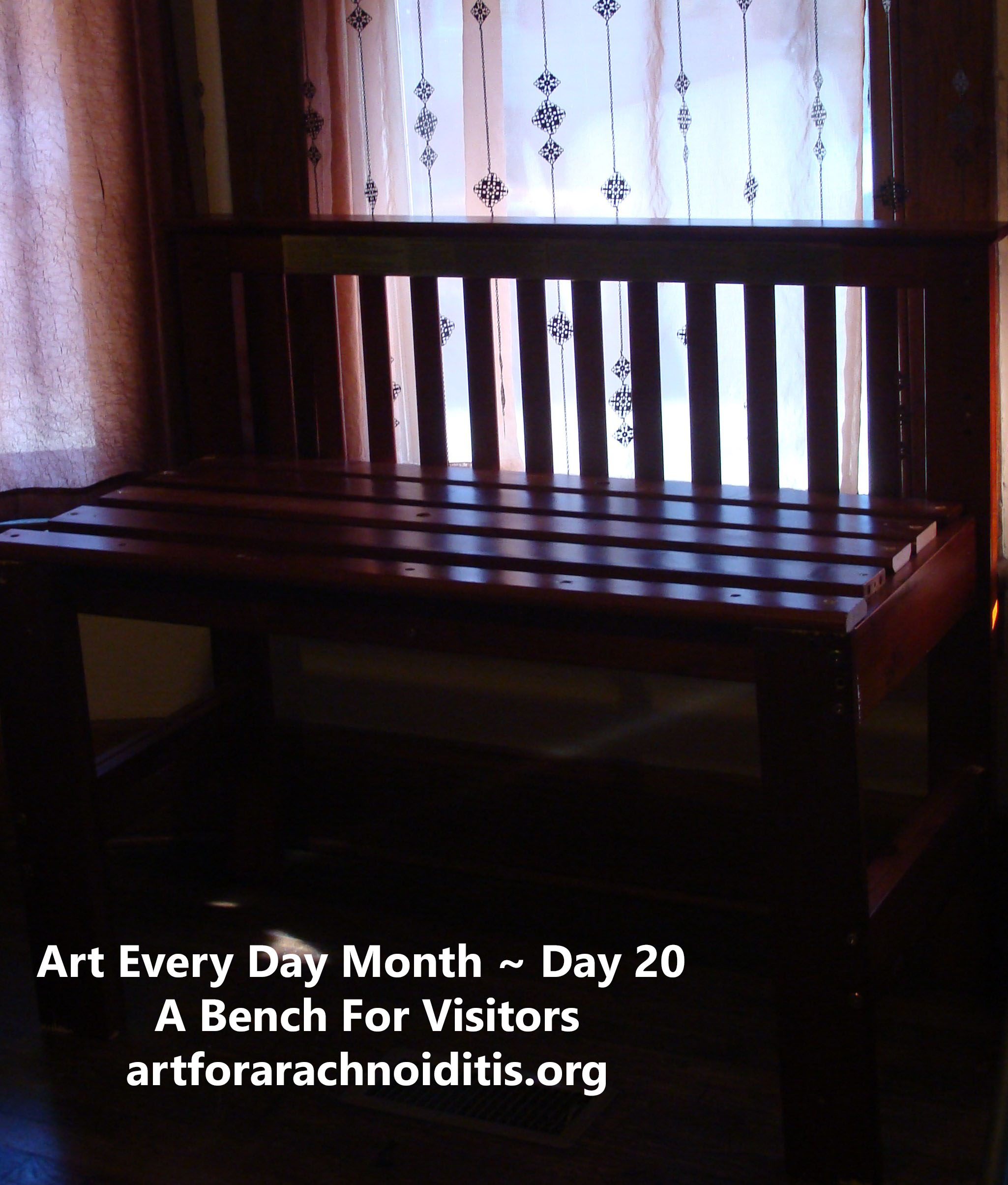 repurposed bed frame into a bench