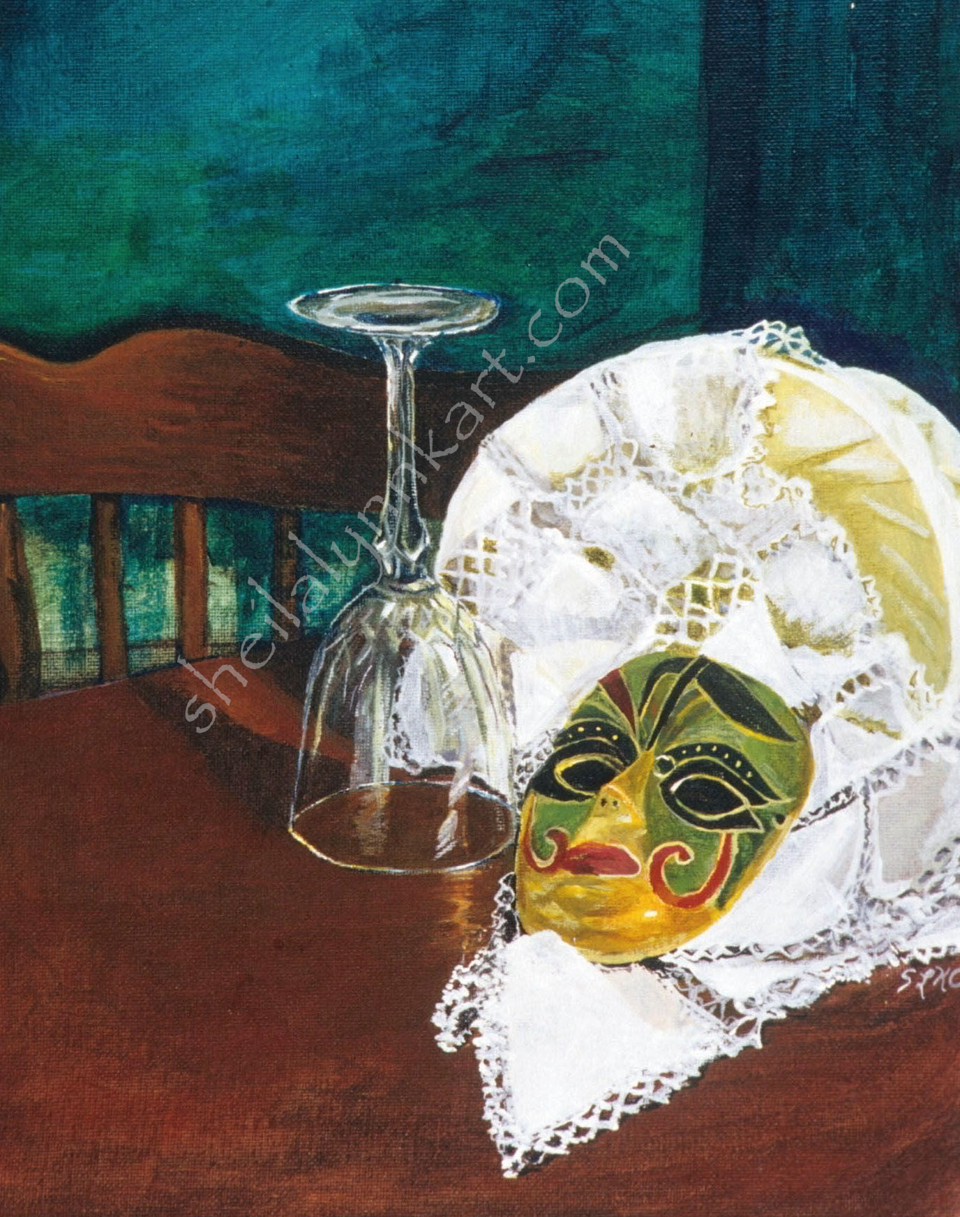 Mask Painting Acrylic on Canvas Board